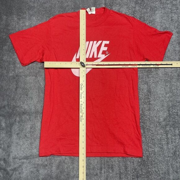 Vintage Nike T Shirt Adult Large Red Logo Swoosh Graphic 90s Made in USA - Picture 6 of 10